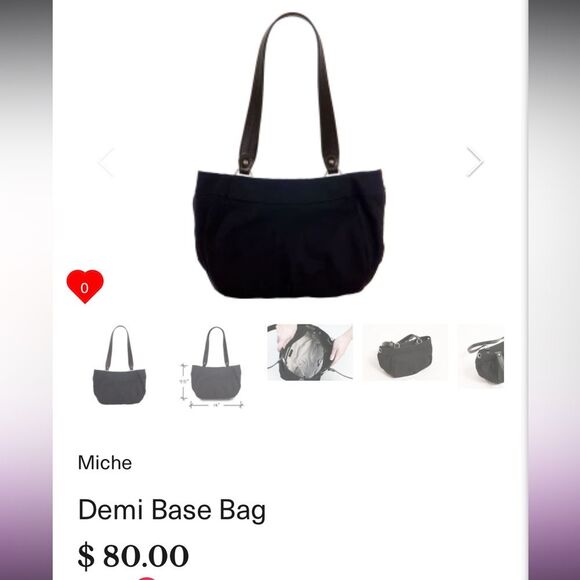 Miche Demi Base Black Bag & Jordan Grey/Green Shell - Picture 7 of 16